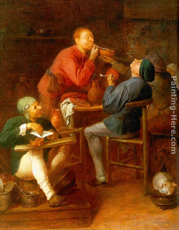 The Smokers painting - Adriaen Brouwer The Smokers art painting